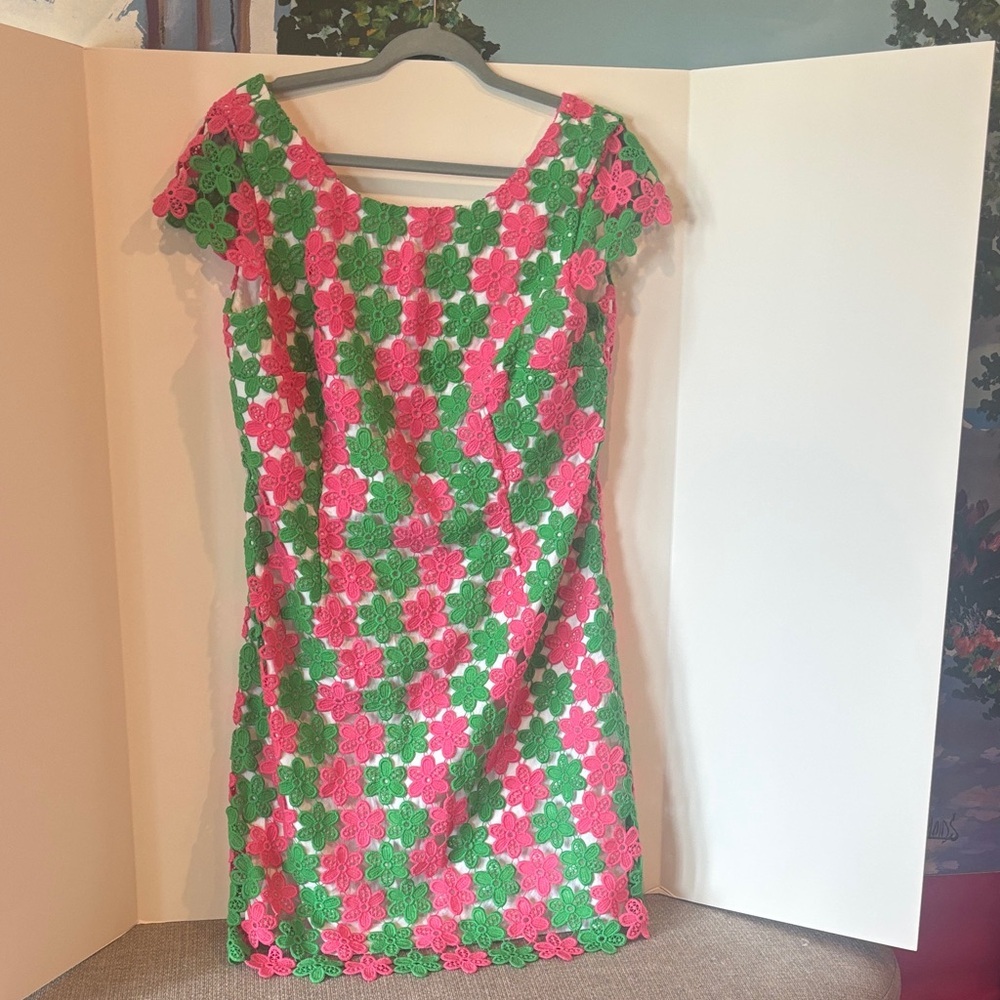 Lilly Pulitzer Pink and Green Floral Mini Dress - Picture 3 of 8